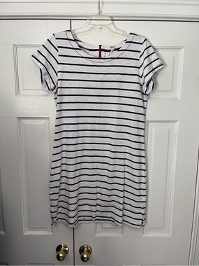 Hatley Navy White Striped T-Shirt Dress Cotton Size L